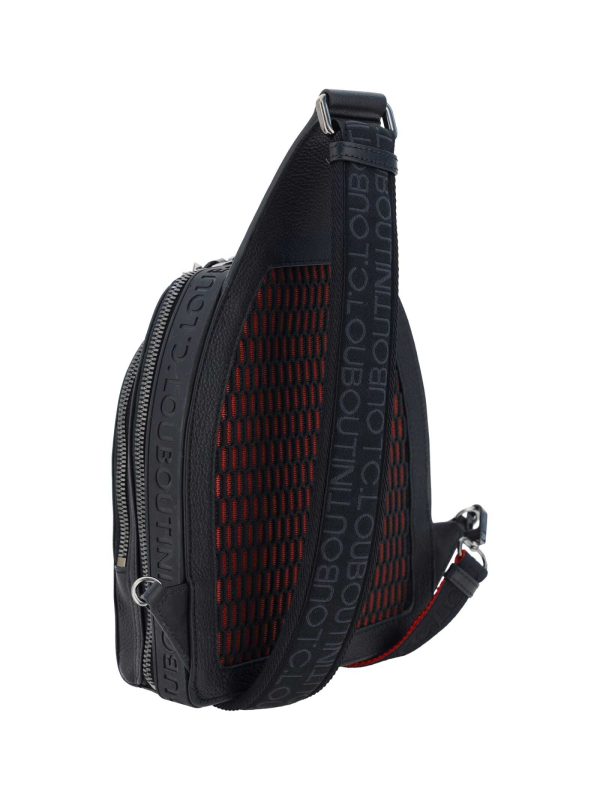 3 Christian Louboutin Shoulder Bag Backpack Black