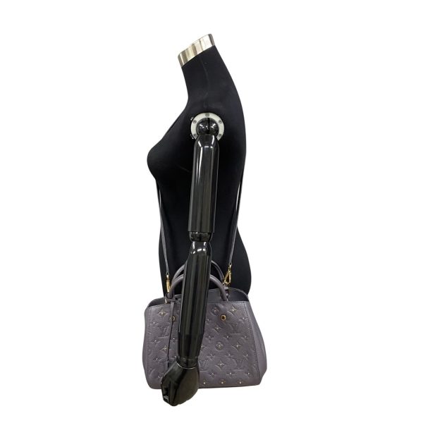 3 Louis Vuitton Montaigne BB Monogram Empreinte Leather Handbag Black