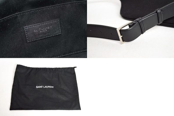 3 Saint Laurent Paris Classic Monogram Belt Bag Black