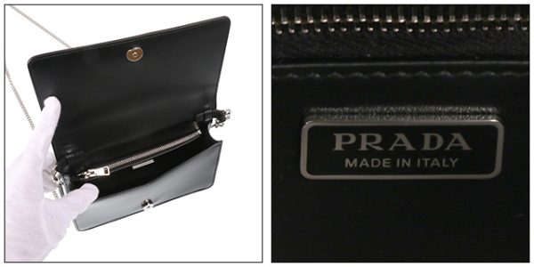 3 Prada Shoulder Bag Crossbody Chain Black