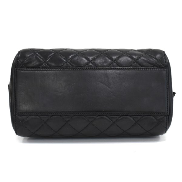 3 Prada Chain Shoulder Bag Leather Black