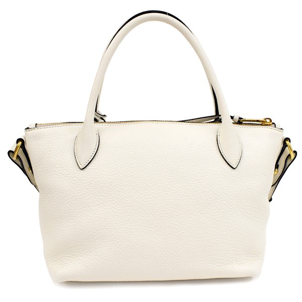 3 Prada 3way Shoulder Bag Handbag Vitello Dino Leather Off white