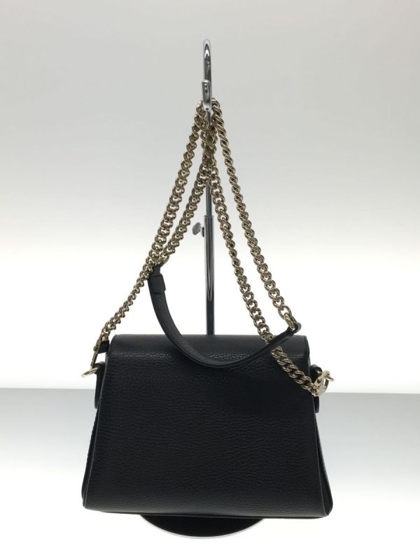 3 Gucci Chain Shoulder Bag Interlocking Leather Black