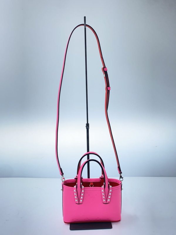 3 Christian Louboutin Shoulder Bag Leather Pink