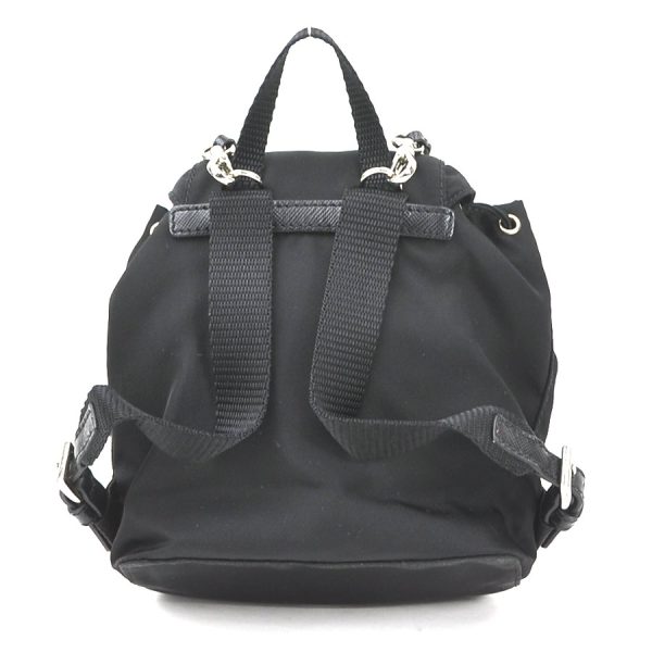 3 Prada Crossbody Shoulder Bag Backpack Motif Nylon BlackSilver