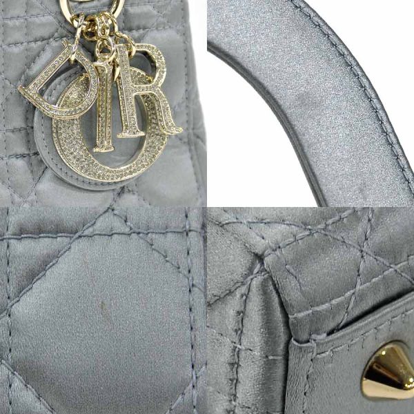 3 Christian Dior Handbag Shoulder Bag 2way Gray