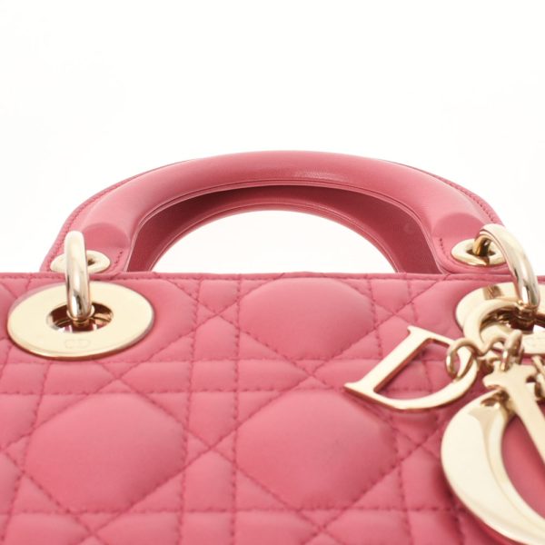 3 Christian Dior Cannage 2way Gold Hardware Lambskin Handbag Pink