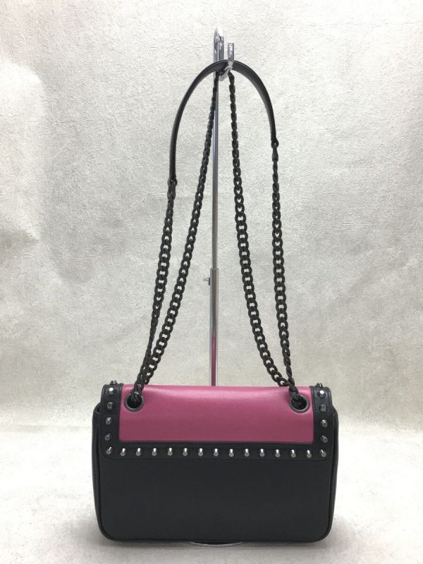 3 Prada Chain Shoulder Bag Leather Pink