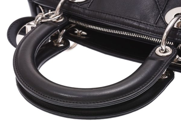 3 Christian Dior Calf 2way Handbag Black