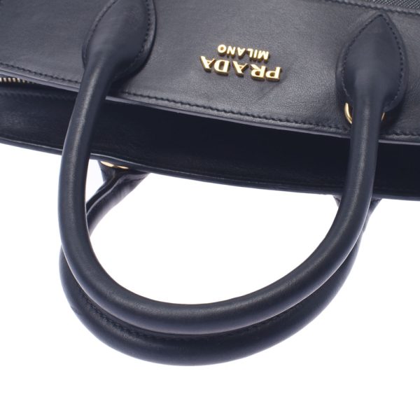 3 Prada 2way Bag Noir Gold Hardware Calf Handbag