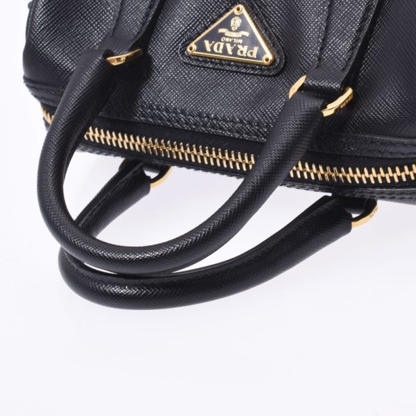 3 Prada Mini Shoulder Bag 2way Black Gold Hardware