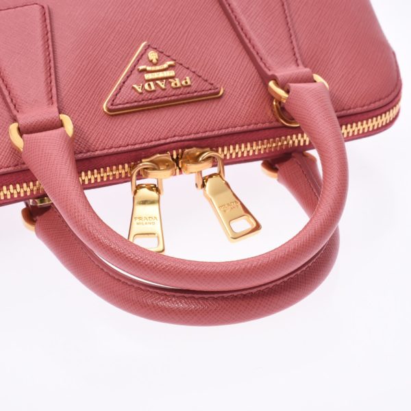 3 Prada 2way Bag Saffiano Handbag Pink