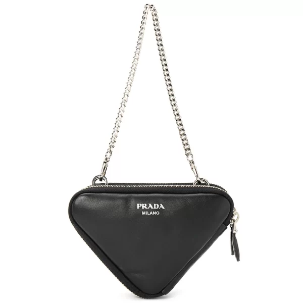 3 Prada Pouch Tote Bag Shoulder Bag Black