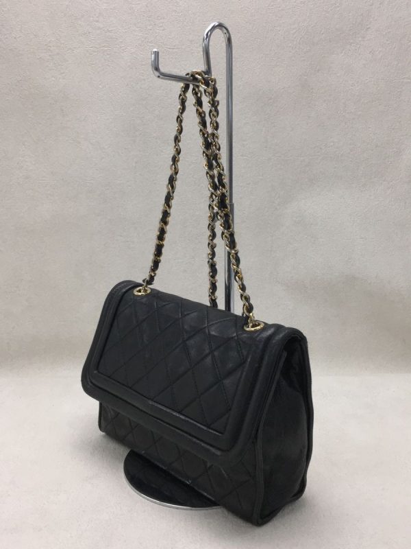 3 Chanel Shoulder Bag Leather Black