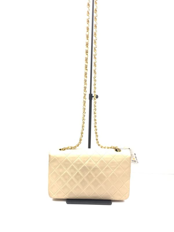 3 Chanel Matelasse Chain Shoulder Bag Flap Cream