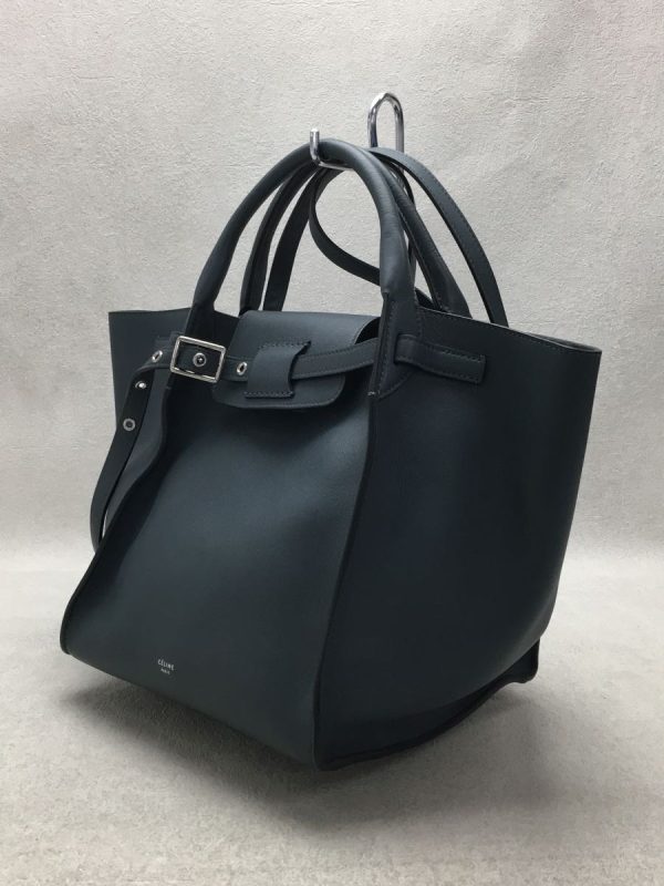 3 Celine Shoulder Bag Leather Navy