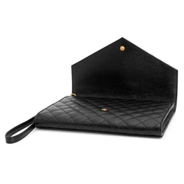 4 Saint Laurent Clutch Pouch Bag Cowhide Black