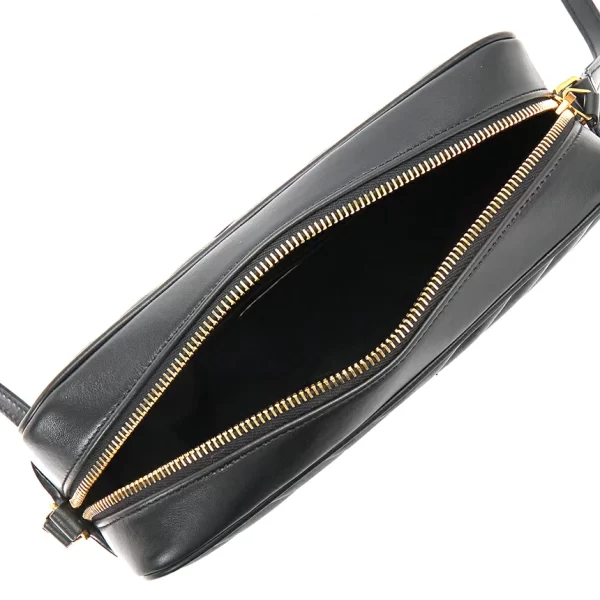 4 Saint Laurent Shoulder Bag Leather Brass Black