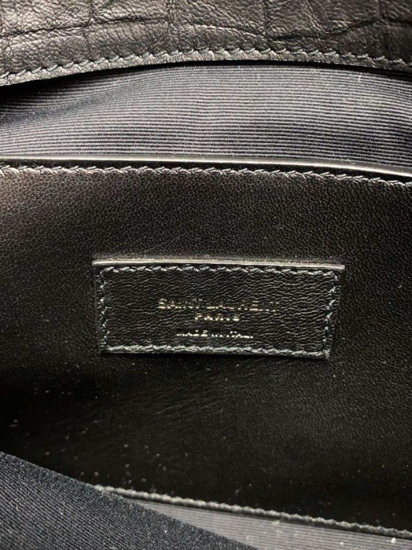 4 Saint Laurent Chain Shoulder Bag Leather Black