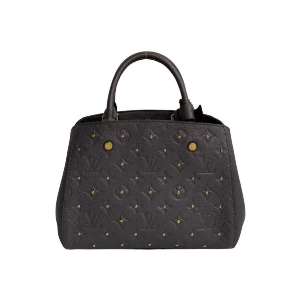 4 Louis Vuitton Montaigne BB Monogram Empreinte Leather Handbag Black