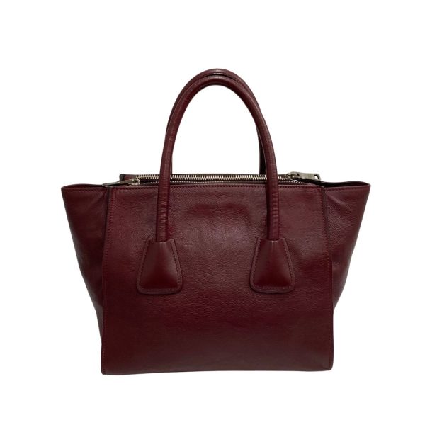 4 Prada Metal Fittings Leather Mini Tote Bag Shoulder Bag Red