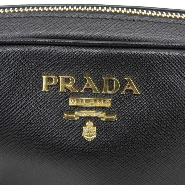 4 Prada Shoulder Bag Pochette Mini Bag Leather Black