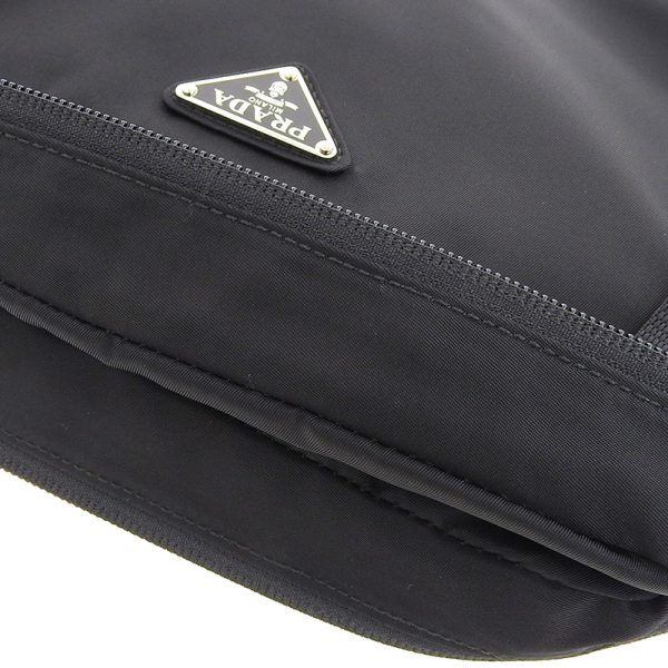 4 Prada Shoulder Bag Diagonal Nylon Black