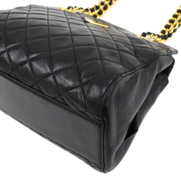 4 Prada Chain Shoulder Bag Leather Black
