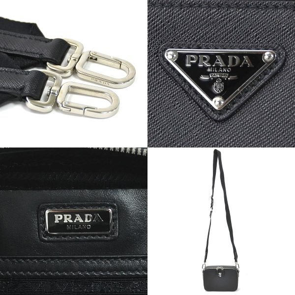 4 Prada Crossbody Shoulder Bag Leather Black