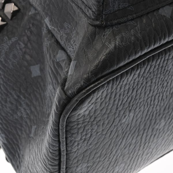 4 MCM Studded Backpack Leather RucksackDaypack Black