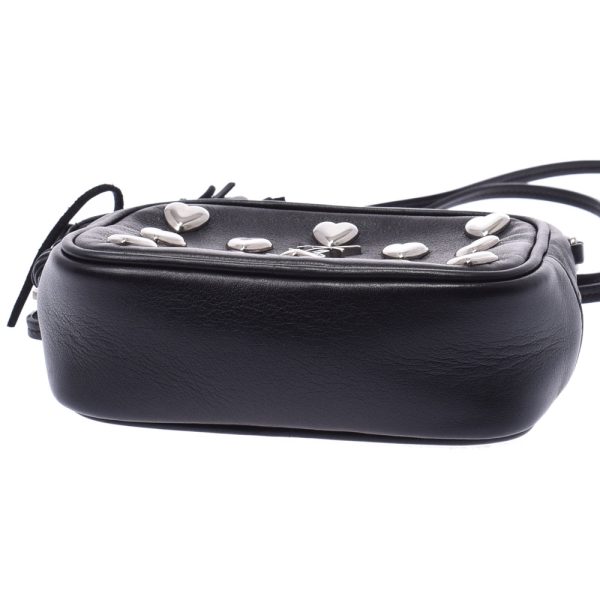 4 Yves Saint Laurent Mini Black Silver Hardware Calf Shoulder Bag