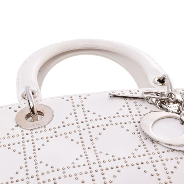 4 Christian Dior White Silver Hardware Calf 2way Bag