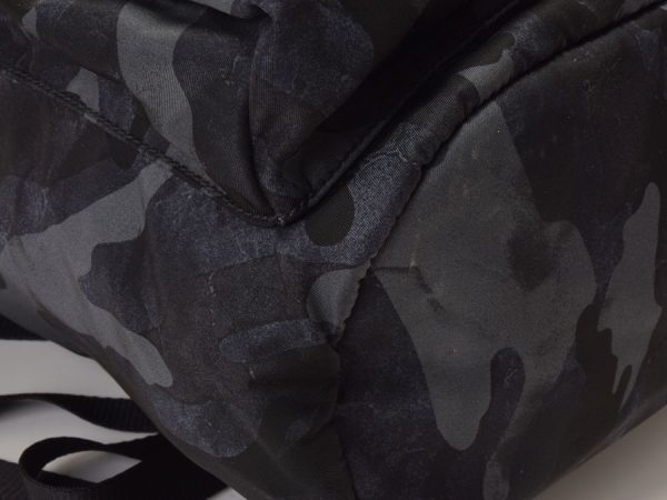 4 Prada Backpack Camouflage Pattern Gray Nylon