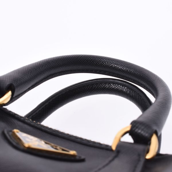 4 Prada Mini Shoulder Bag 2way Black Gold Hardware