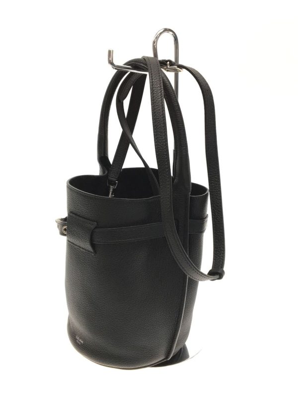 4 Celine Bucket Shoulder Bag 2way Leather Black