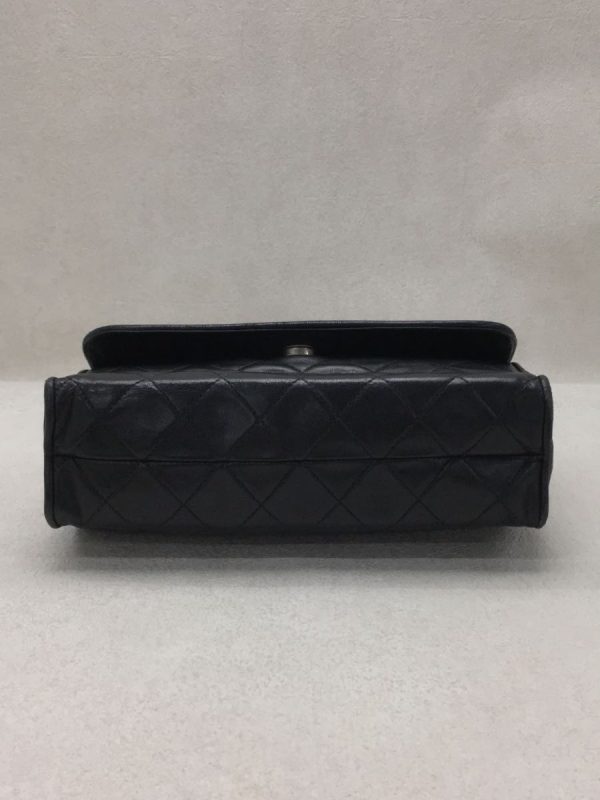 4 Chanel Shoulder Bag Leather Black