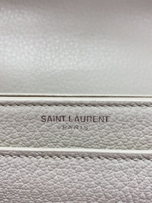 4 Saint Laurent Sunset Medium Shoulder Bag Leather White