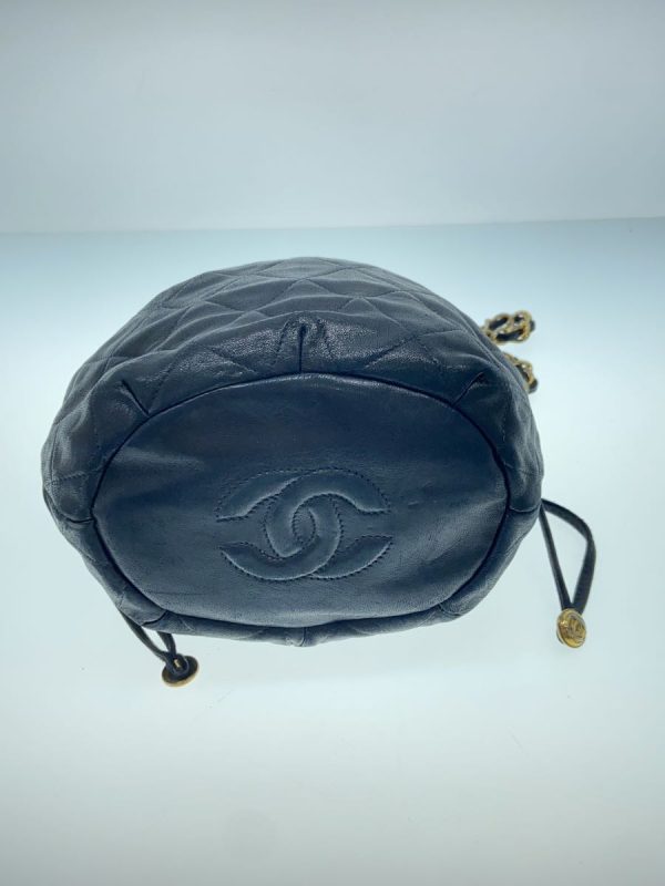 4 Chanel Shoulder Bag Leather Black