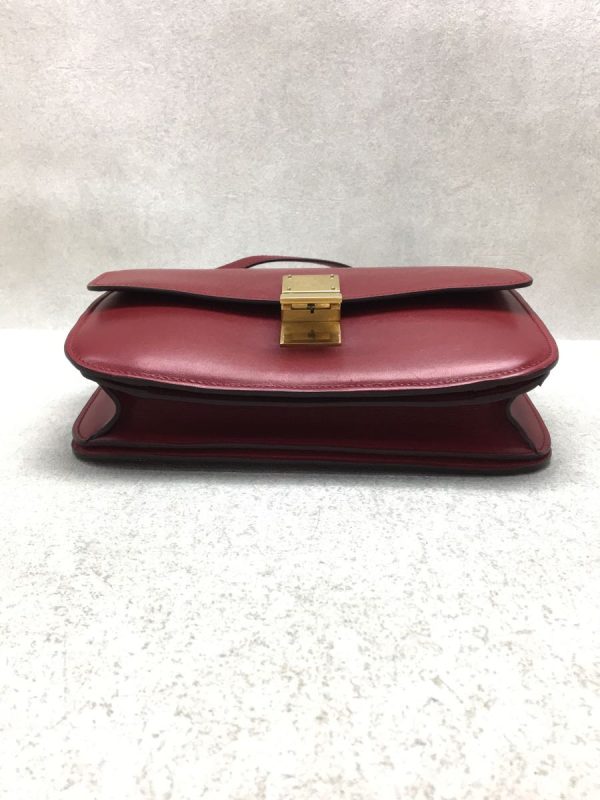 4 Celine Classic Shoulder Bag Leather Red