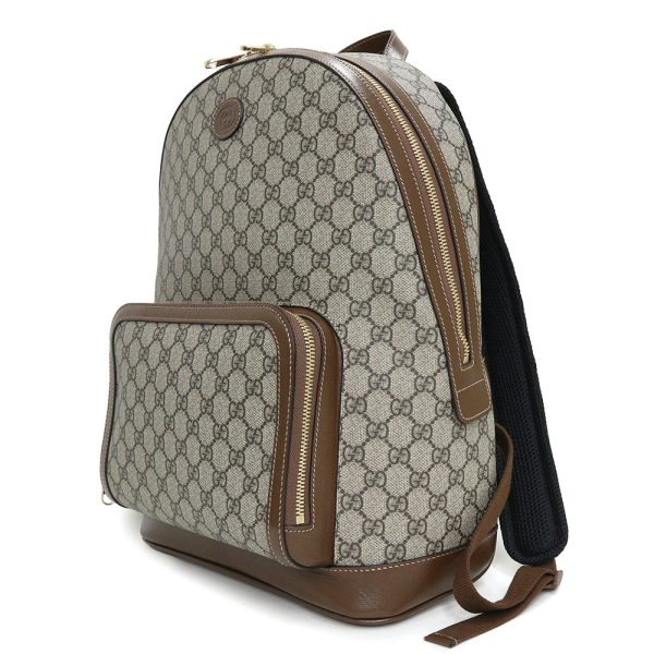 4 Gucci Backpack Daypack GG Supreme Canvas Leather Beige