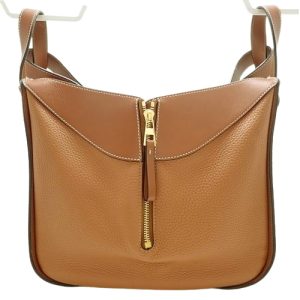 40802067589 3 Loewe Hammock Small Handbag 2way Shoulder Bag Crossbody Calf Brown Gold Hardware