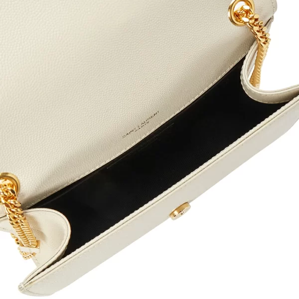 5 Saint Laurent Shoulder Bag Cowhide Handle Ivory