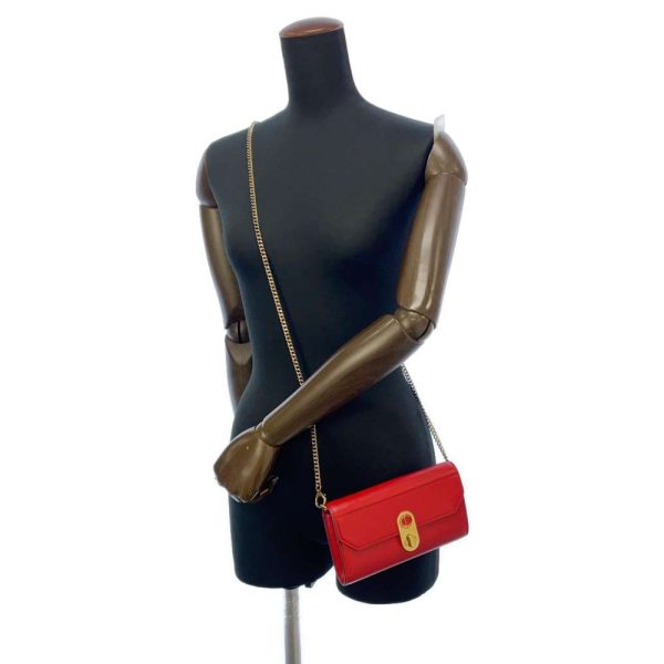 5 Christian Louboutin Chain Shoulder Bag Leather Belt Bag Red