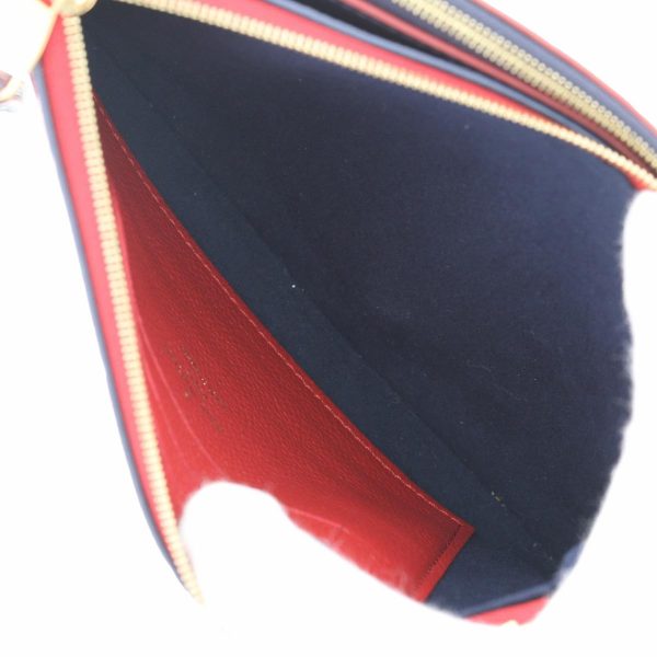 5 Louis Vuitton Pochette Double Zip Shoulder Bag Marine Rouge Navy Red