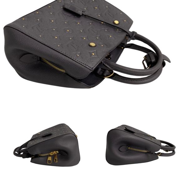 5 Louis Vuitton Montaigne BB Monogram Empreinte Leather Handbag Black