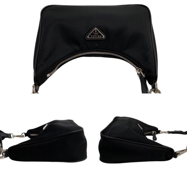 5 Prada Nylon Leather Handbag Mini Shoulder Bag Black