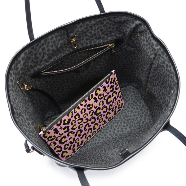 5 Louis Vuitton Wild at Heart Neverfull MM Monogram Black Multicolor