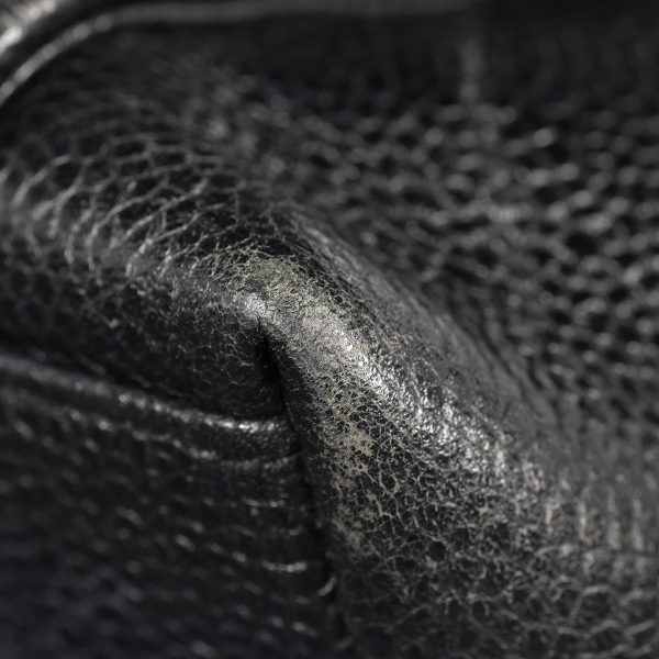 5 Chanel Coco Mark Chain Tote Bag Shoulder Bag Caviar Skin Black
