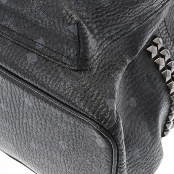 5 MCM Studded Backpack Leather RucksackDaypack Black