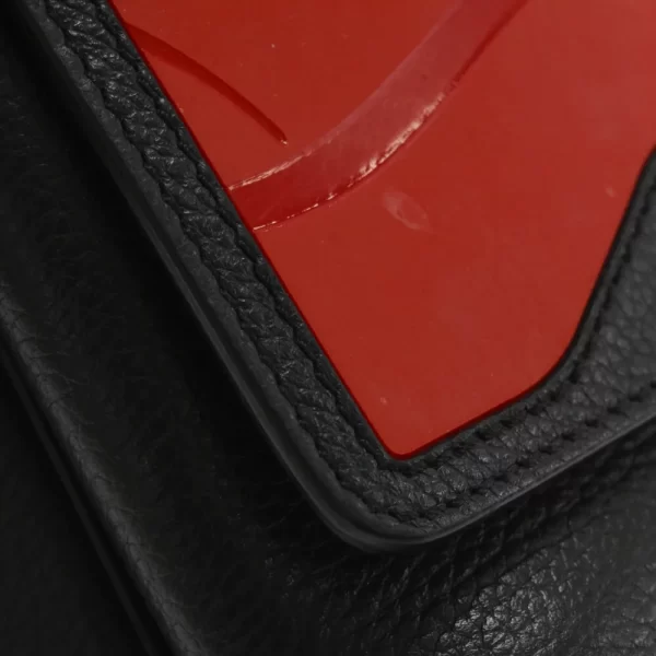 5 Christian Louboutin Shoulder Bag Leather BlackRed